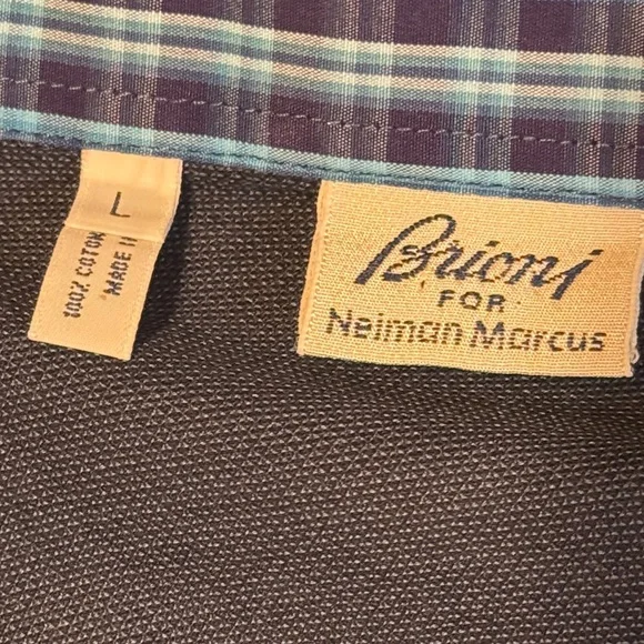 Brioni Dark Blue Cotton Pique Polo Shirt - Picture 7 of 9